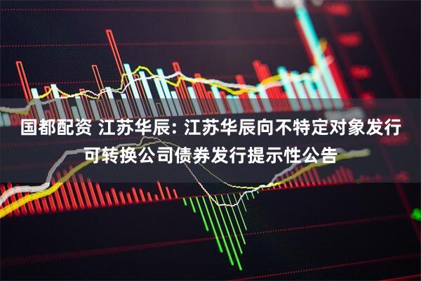 国都配资 江苏华辰: 江苏华辰向不特定对象发行可转换公司债券发行提示性公告